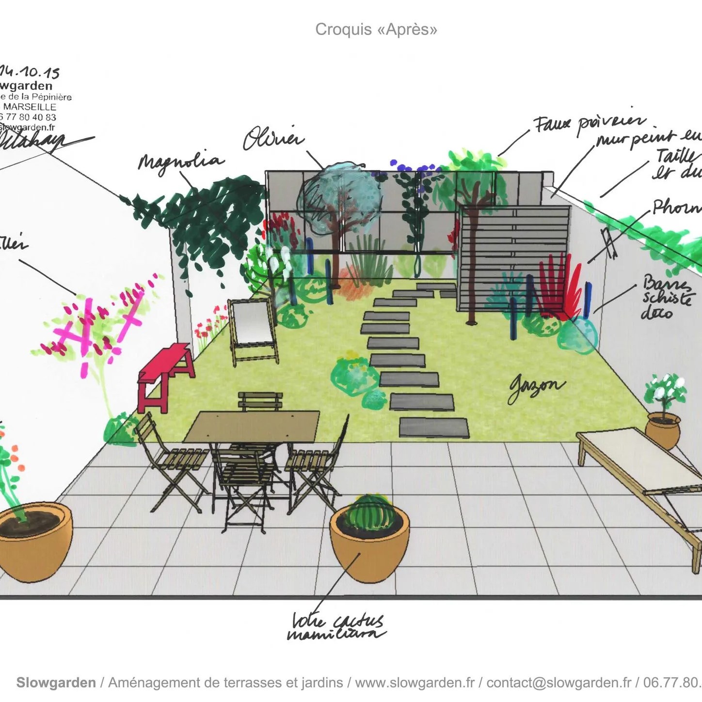 Un petit jardin bien pensé, par Slowgarden (le plan)