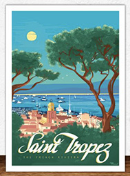 Affiche St Tropez - Market place Côte Maison Intérieur