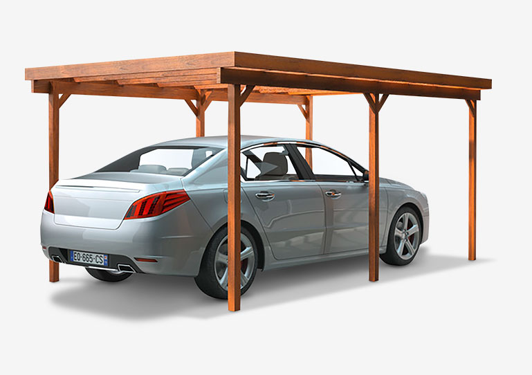 Carport 3 x 5 m - Structure en Pin traité autoclave