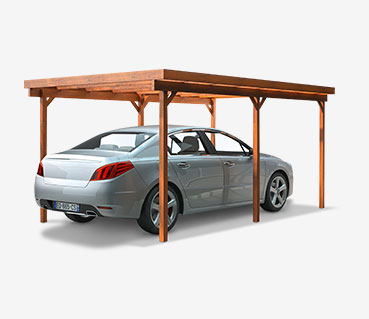 Carport 3 x 5 m - structure en pin traité autoclave