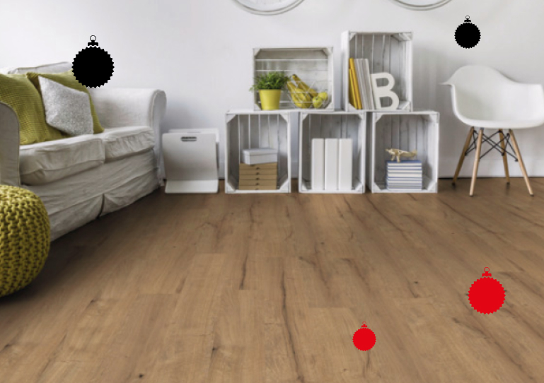 Sol stratifié à clipser Zermatt aspect chêne foncé AC4 - 8 mm